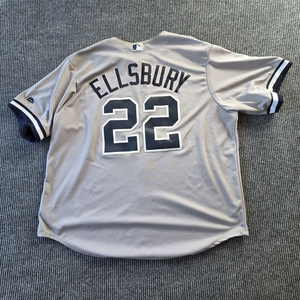 Majestic Coolbase New York Yankees Jersey Jacoby Ellsbury 22 Mens 2XL Gray - Picture 12 of 14